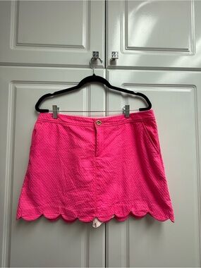 Lilly Pulitzer Women’s Scalloped Hem Mini Skirt - Hot Pink Size 10
